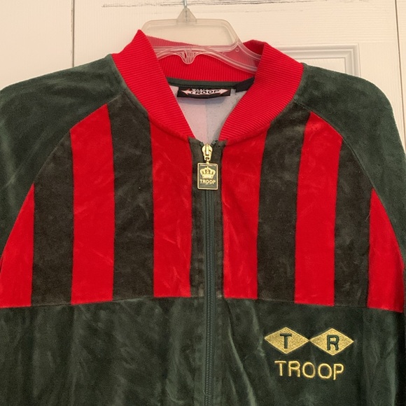 Men's Size S Troop Red | Green Crown Royal Velour Track Jacket.  L1 - Picture 2 of 9
